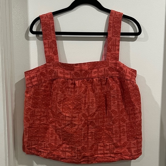 Anthropologie Sylvia Embroidered Button Back Cropped Tank Size Medium - Picture 7 of 9